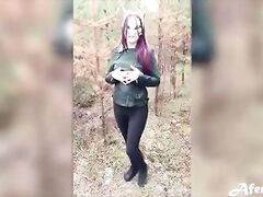 Foxy Passionate Blowjob and Doggystyle Fuck in the Forest