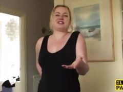 Pissing uk slut squats and wets the floor 